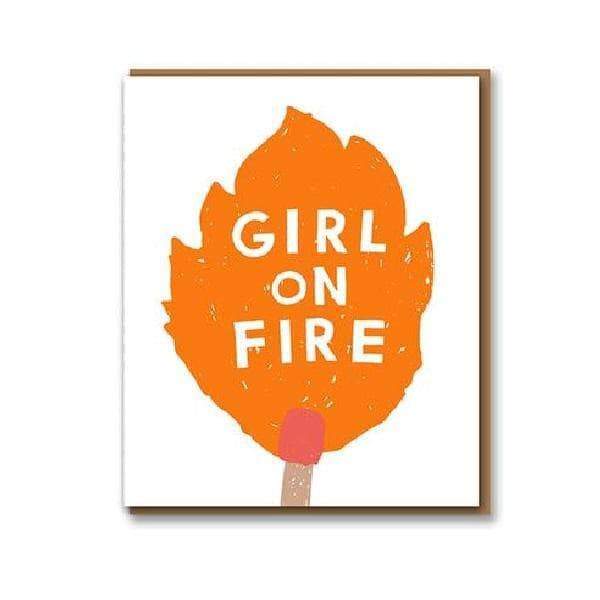 Girl on Fire Greetings Card