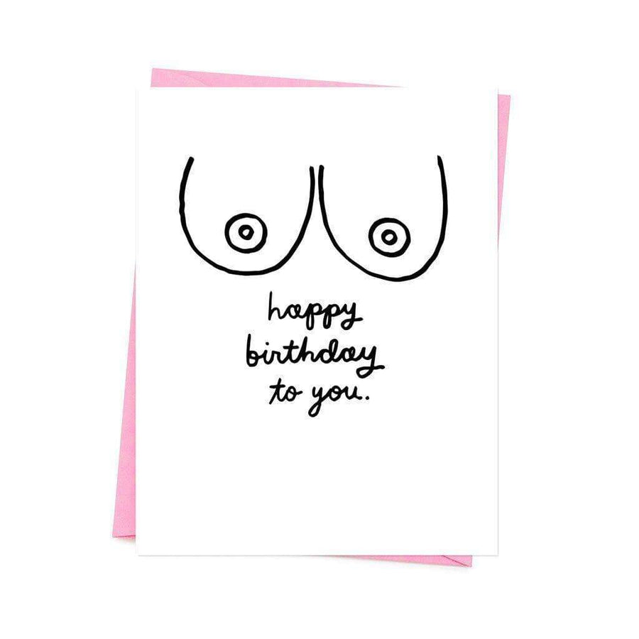 Happy Birthday Boobs Greetings Card