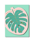 Monstera Leaf Birthday Greetings Card