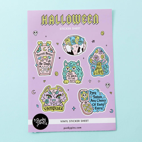 90'S Halloween A5 Vinyl Sticker Sheet