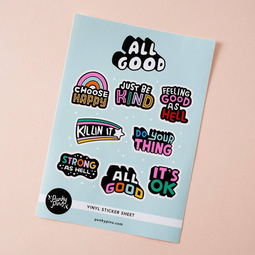 All Good A5 Vinyl Sticker Sheet