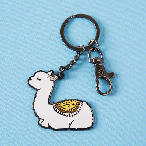 Baby Llama Enamel Keyring