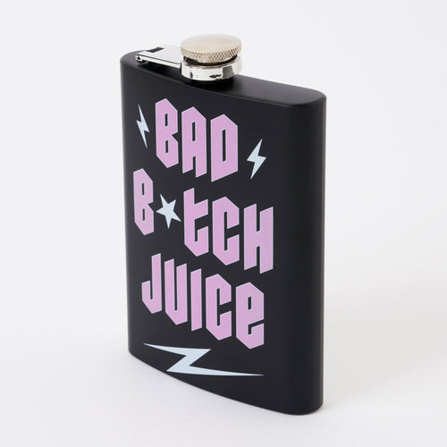 Punky Pins Bad B*tch Tall Black Hip Flask