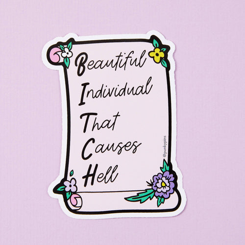 Punky Pins Beautiful Individual That Causes Hell Vinyl Sticker