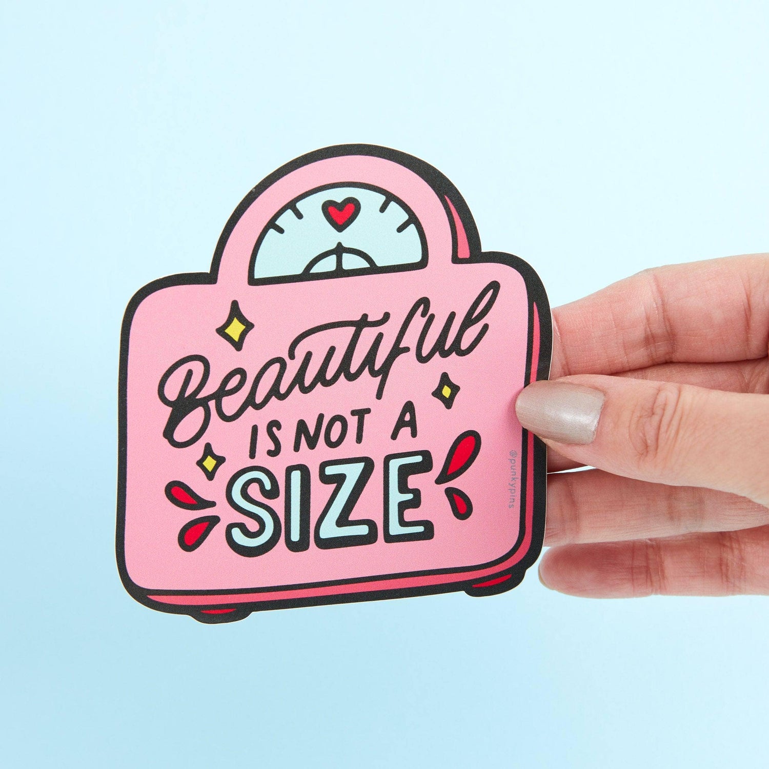 Punky Pins Beautiful Is Not A Size Vinyl Sticker