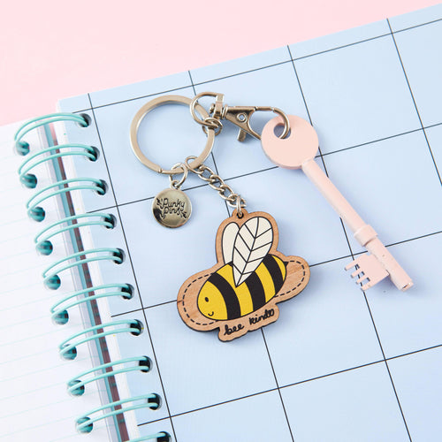 Bee Kind Wooden Eco Keyring