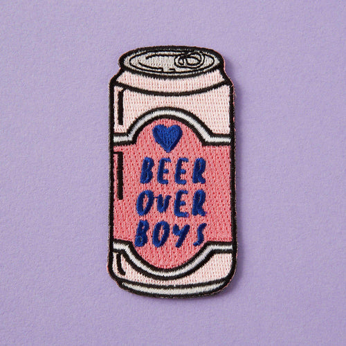 Beer Over Boys Embroidered Iron On Patch