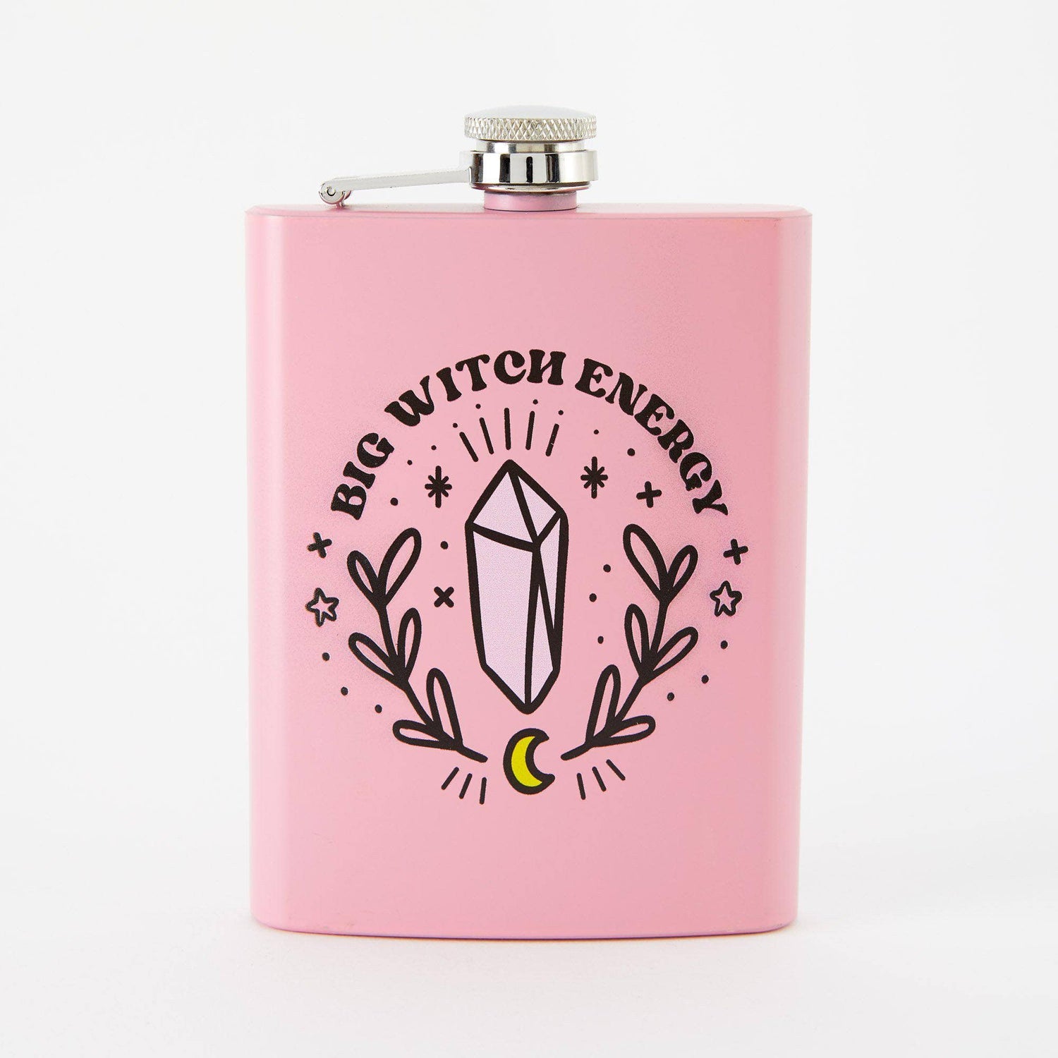 Punky Pins Big Witch Energy Hip Flask - Light Pink