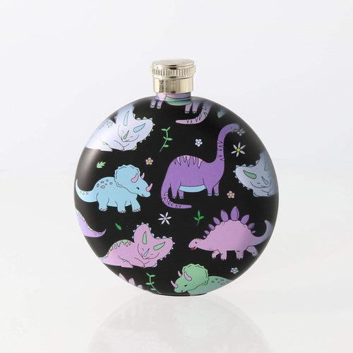 Punky Pins Black Dinosaur Hip Flask