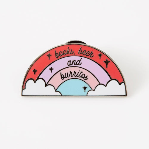 Books, Beer & Burritos Enamel Pin