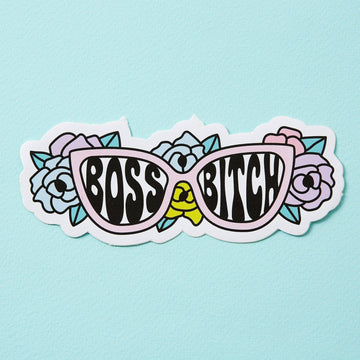Punky Pins Boss Bitch Floral Vinyl Sticker