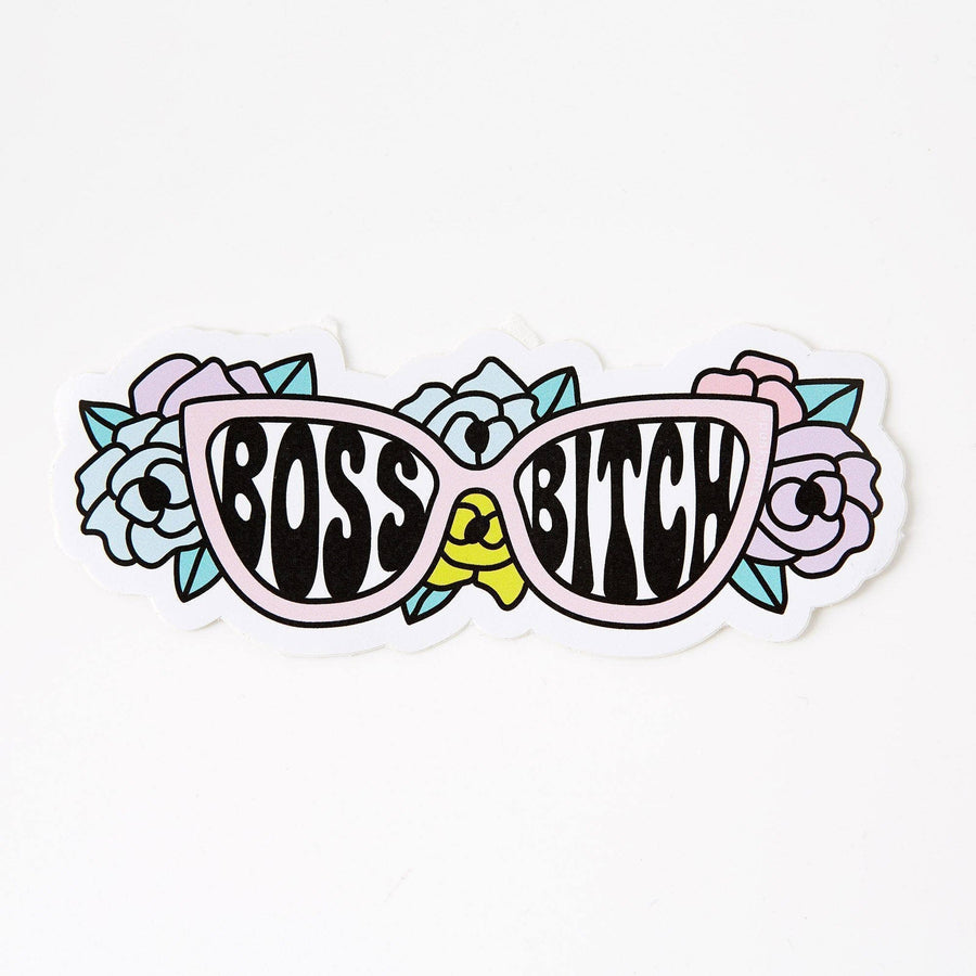 Punky Pins Boss Bitch Floral Vinyl Sticker