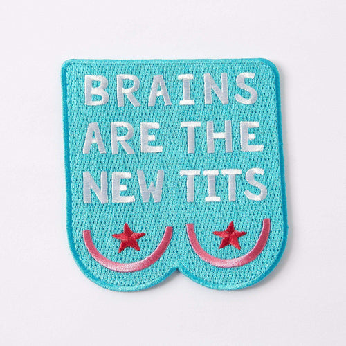 Punky Pins Brains Are The New Tits Embroidered Iron On Patch