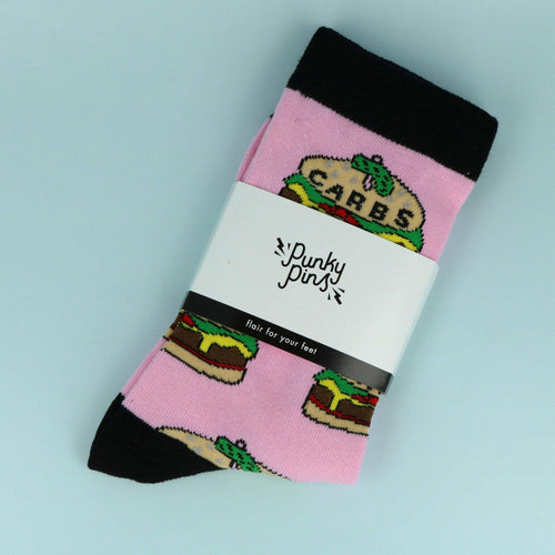 Punky Pins Carbs Burger Socks