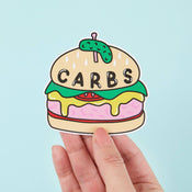 Punky Pins Carbs Burger Vinyl Sticker