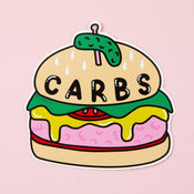 Punky Pins Carbs Burger Vinyl Sticker