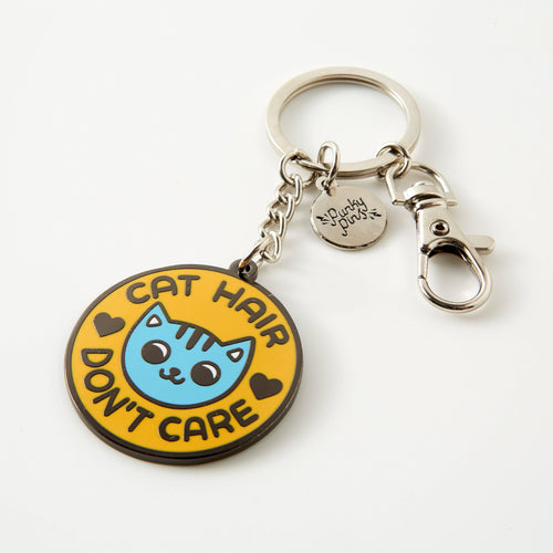 Punky Pins Cat Hair Don't Care Hard Enamel Keyring