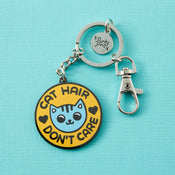 Punky Pins Cat Hair Don't Care Hard Enamel Keyring