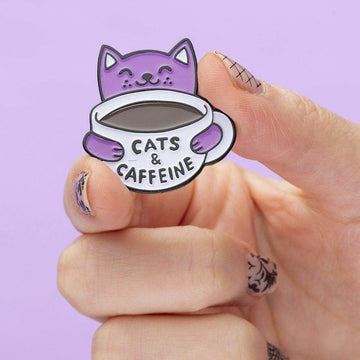 Punky Pins Cats & Caffeine Enamel Pin