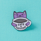 Punky Pins Cats & Caffeine Enamel Pin