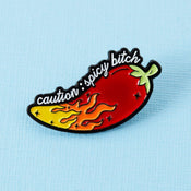 Punky Pins Caution: Spicy Bitch Enamel Pin