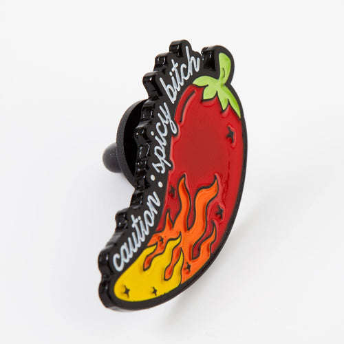 Punky Pins Caution: Spicy Bitch Enamel Pin