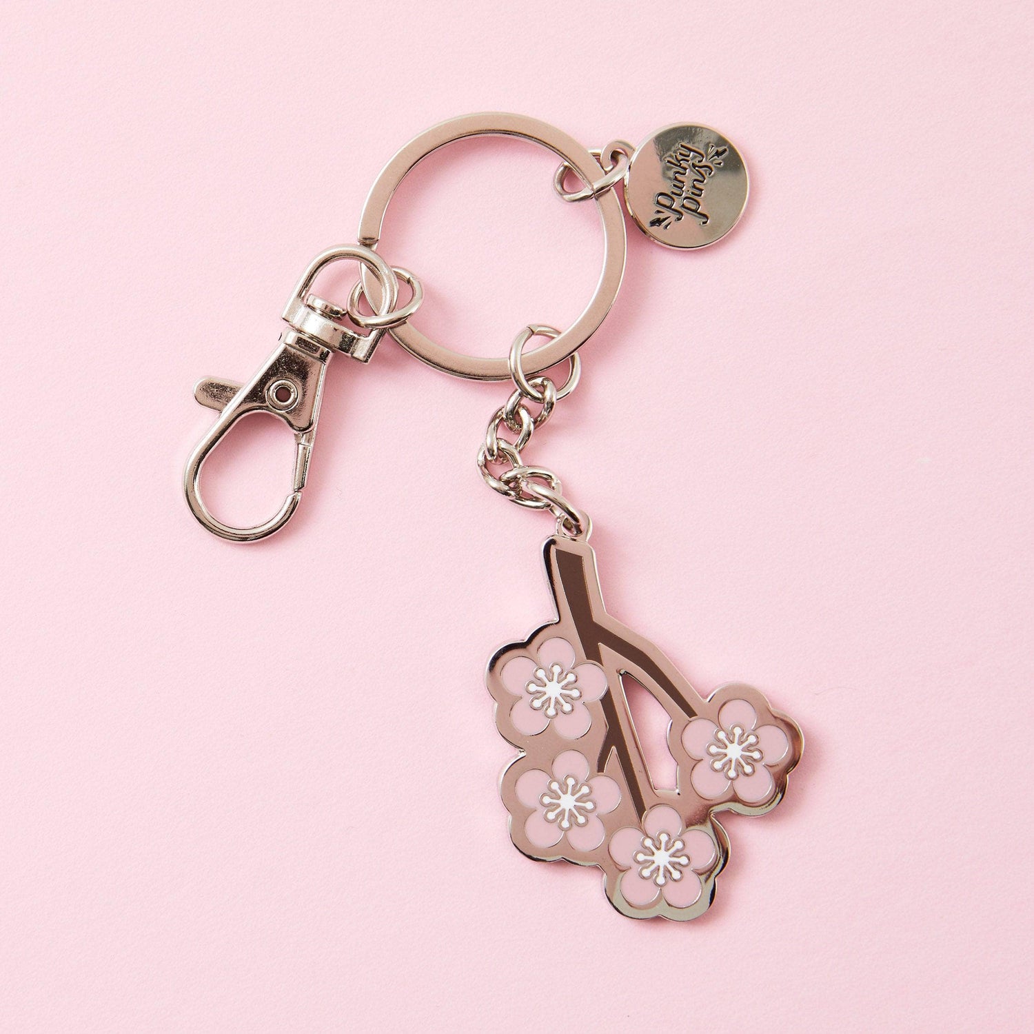 Punky Pins Cherry Blossom Enamel Keyring