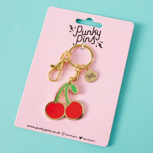 Cherry Enamel Keyring