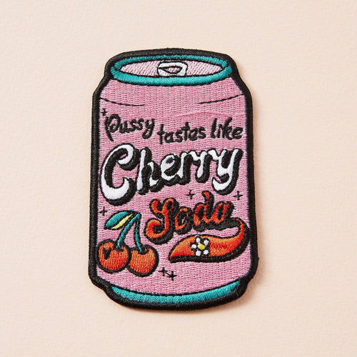 Cherry Soda Embroidered Iron On Patch