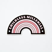 Punky Pins Childless Millennial Vinyl Sticker - Pink