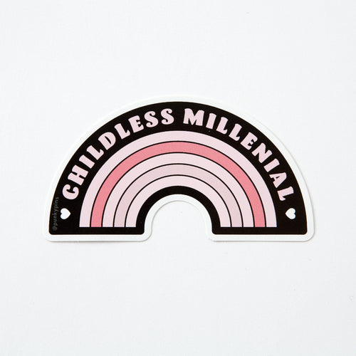 Punky Pins Childless Millennial Vinyl Sticker - Pink