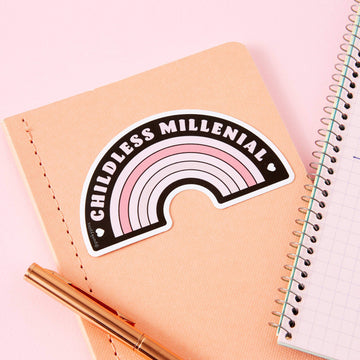 Punky Pins Childless Millennial Vinyl Sticker - Pink