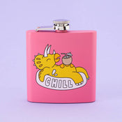 Punky Pins Chill Dino Hip Flask - Square Pink