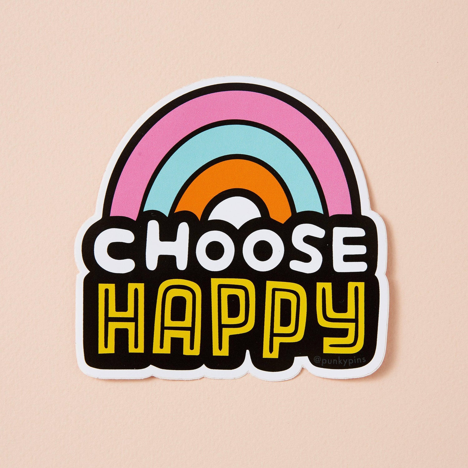 Punky Pins Choose Happy Vinyl Sticker