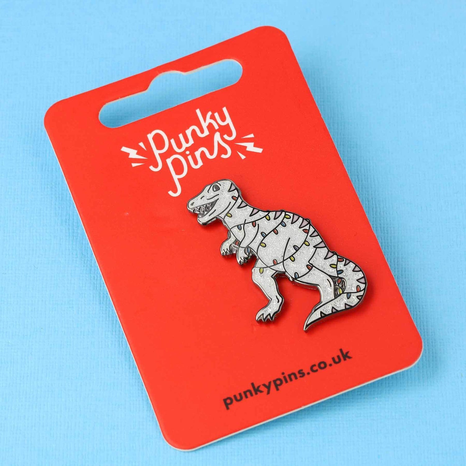 Punky Pins Christmas Dinosaur Enamel Pin