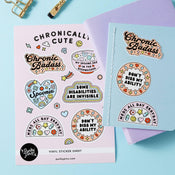 Punky Pins Chronically Cute A5 Vinyl Sticker Sheet