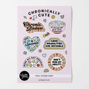 Punky Pins Chronically Cute A5 Vinyl Sticker Sheet