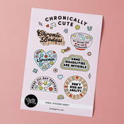 Punky Pins Chronically Cute A5 Vinyl Sticker Sheet