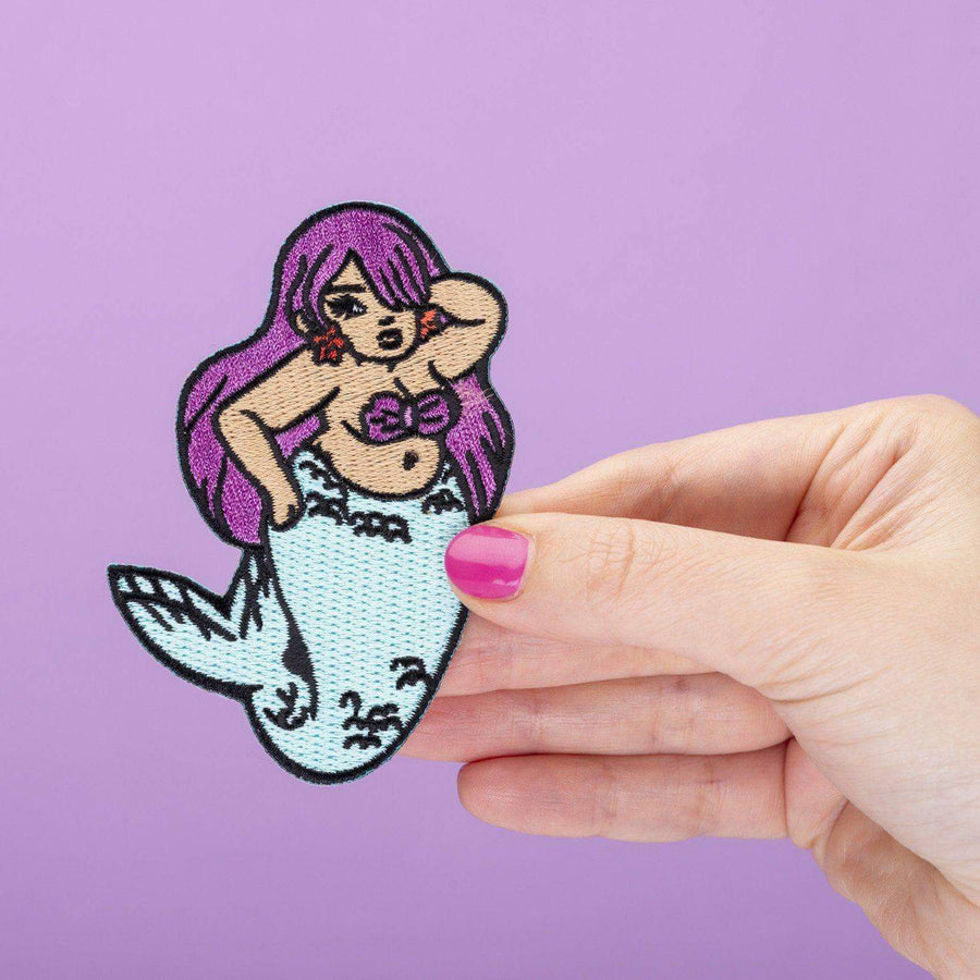 Punky Pins Chubby Mermaid Embroidered Iron On Patch