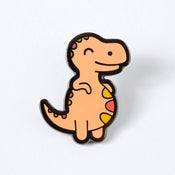 Chubby Orange Dinosaur Enamel Pin