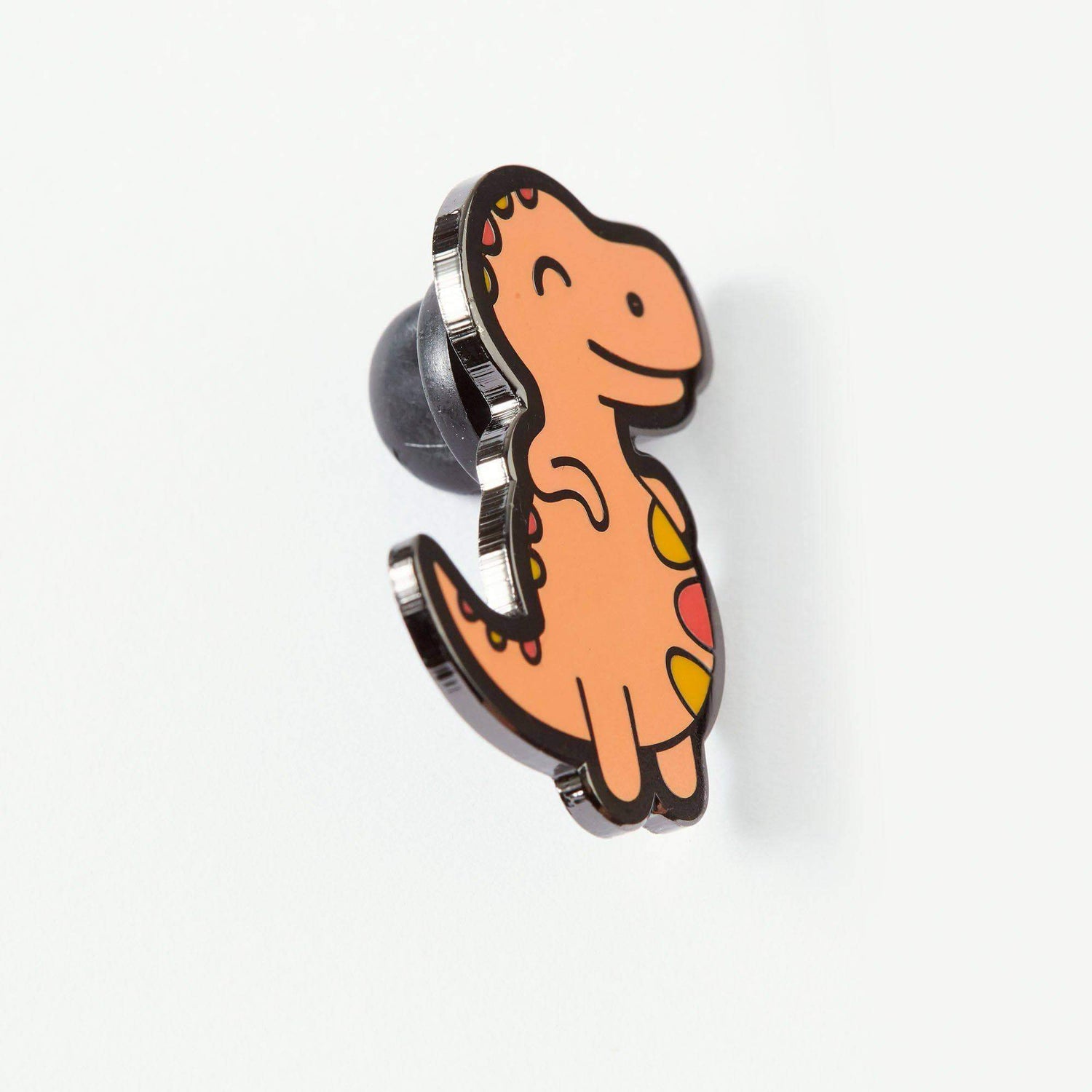 Chubby Orange Dinosaur Enamel Pin