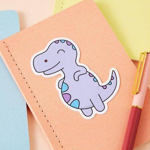 Chubby Purple Dinosaur Large Vinyl Sticker