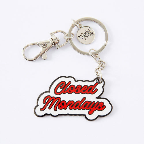 Closed Mondays Enamel Keyring