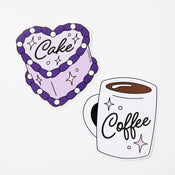 Punky Pins Coffee & Cake 2x Vinyl Sticker Pack