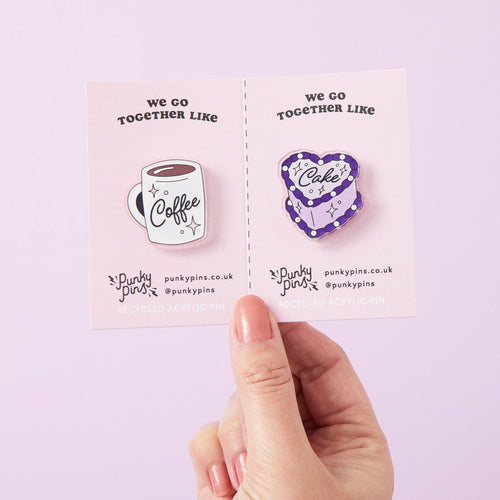 Coffee & Cake Acrylic Pin Pair