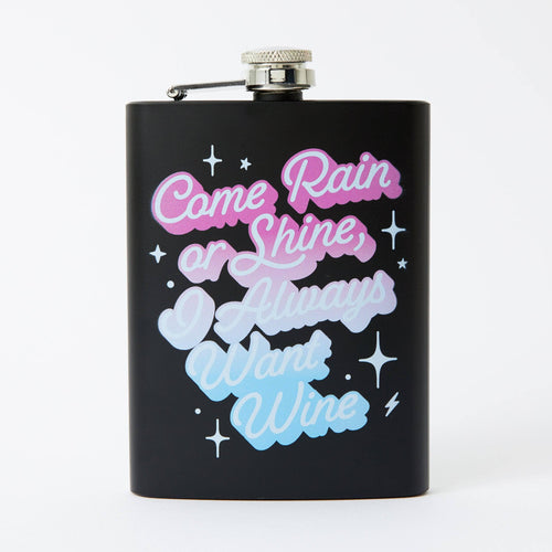 Come rain or shine Hip Flask - Tall Black