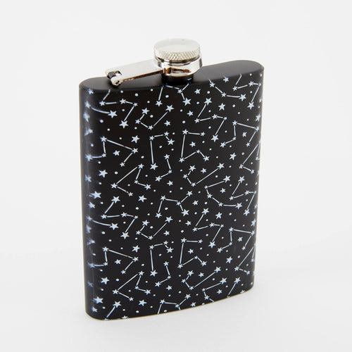 Punky Pins Constellation Hip Flask - Tall Black