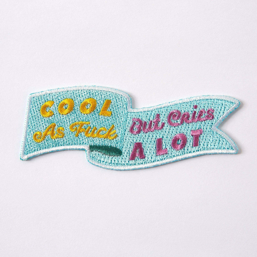 Punky Pins Cool As Fuck But Cries A Lot Embroidered Iron On Patch