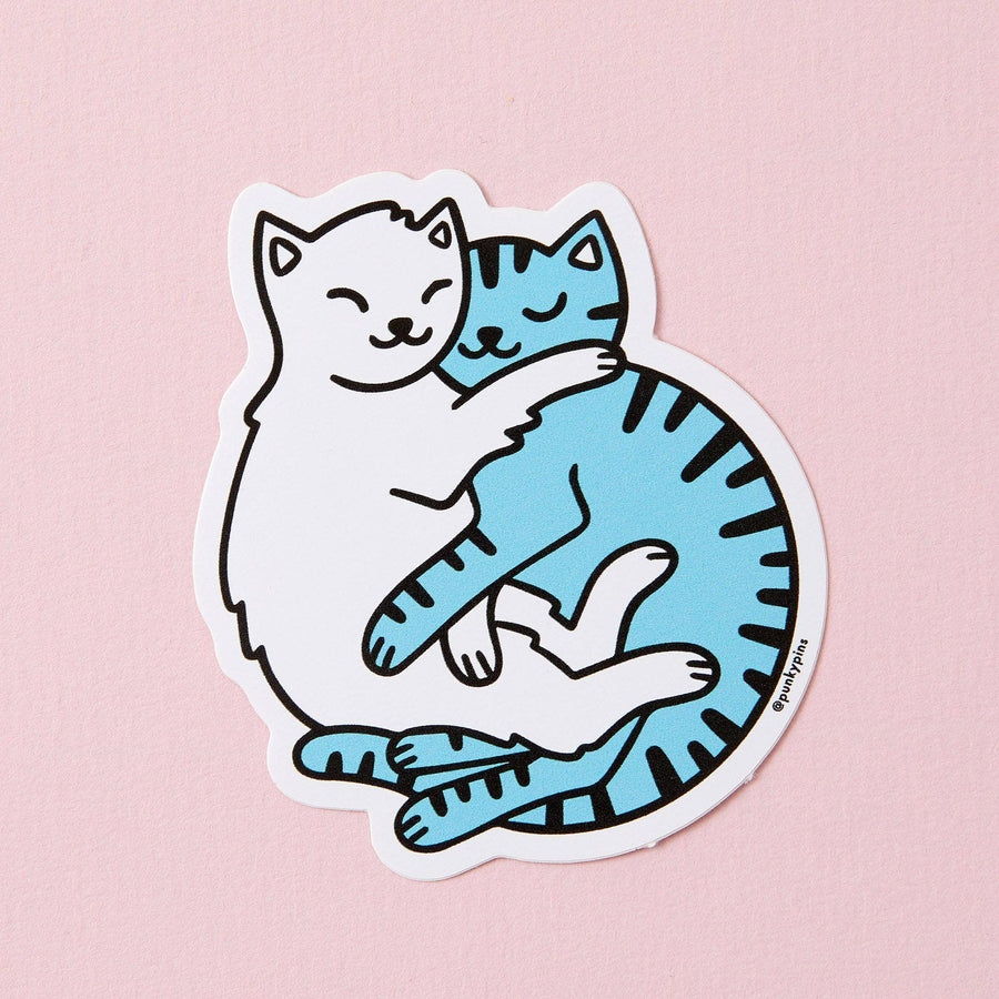 Punky Pins Cuddling Cats Soft Vinyl Sticker
