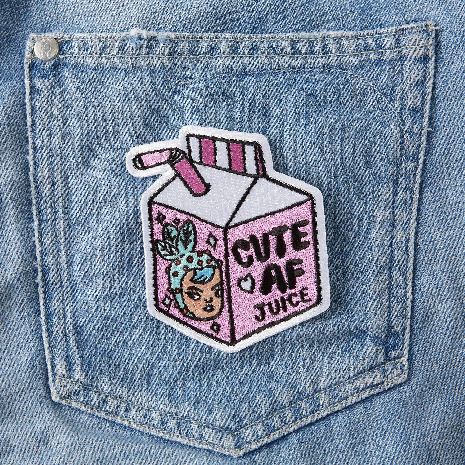 Punky Pins Cute AF Juice Embroidered Iron On Patch